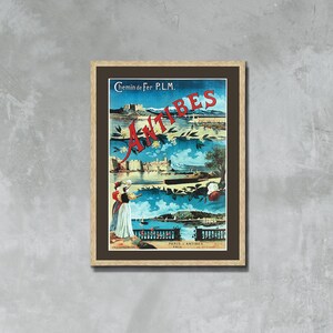 Antibes France Print Vintage Reiseplakat gerahmt Leinwanddruck, Postkarte Plakat, Französisches Werbeplakat, Vintage Plakat, Geschenk