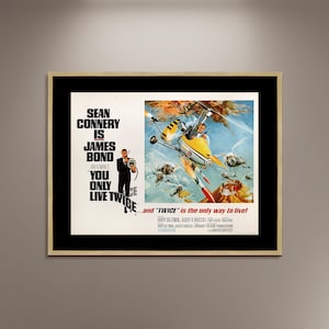 Póster de la película James Bond Sólo se vive dos veces, impresión en lienzo enmarcado, James Bond 007, póster vintage, póster publicitario, arte de pared, lienzo de regalo