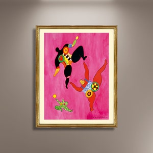 Nana 1994, Niki de Saint Phalle Poster Impressão em tela emoldurada exclusiva, pôster vintage serigráfico de Niki de Saint Phalle, pôster francês, presente