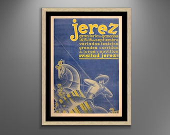 Visited Jerez Vintage Bullfighting Poster: Spanish Matador Art Print