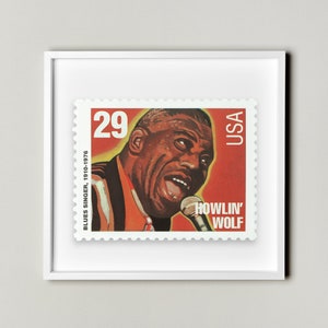 Howlin&#39; Wolf Stamp Art: Framed Blues Singer Poster, Limited Edition