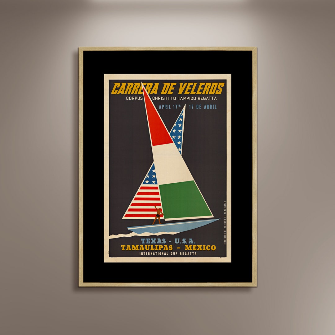 Vintage Sailing Regatta Poster Print: Framed Canvas Wall Art - Etsy