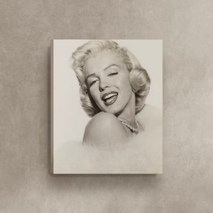 Marilyn Monroe 50er Jahre Portrait Poster Druck Leinwand,Berühmte amerikanische Schauspielerin, Vintage Plakat, Werbeplakat