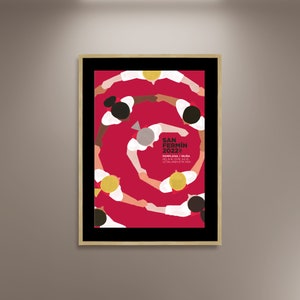 San Fermin 2022 Festival Poster: Pamplona Spain Travel Art