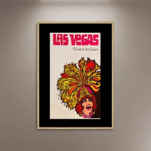 Las Vegas, United Showgirl Druck gerahmte Leinwand, Reise Poster, Werbeplakat, Film Poster, Plakat Wandkunst, Geschenk Leinwand