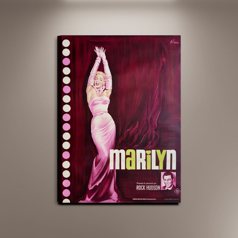 Marilyn Monroe Vintage Movie Poster: Framed Canvas Wall Art - Etsy