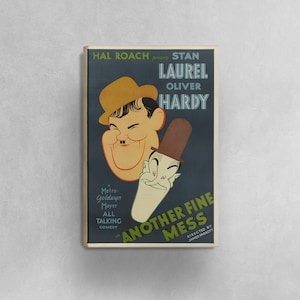 Noch ein feines Mess Film Poster Leinwanddruck, Stan Laurel und Oliver Hardy, Vintage Poster, Filmwerbeposter, Leinwand Wandkunst