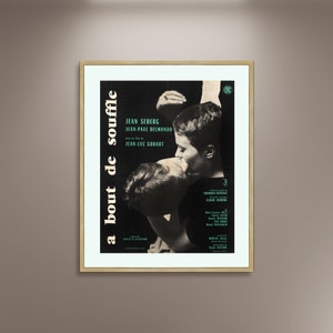A Bout De Souffle Movie Poster: 1960s Film, Framed Canvas Print