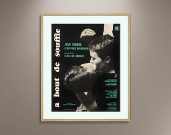 A Bout De Souffle Movie Poster: 1960s Film, Framed Canvas Print