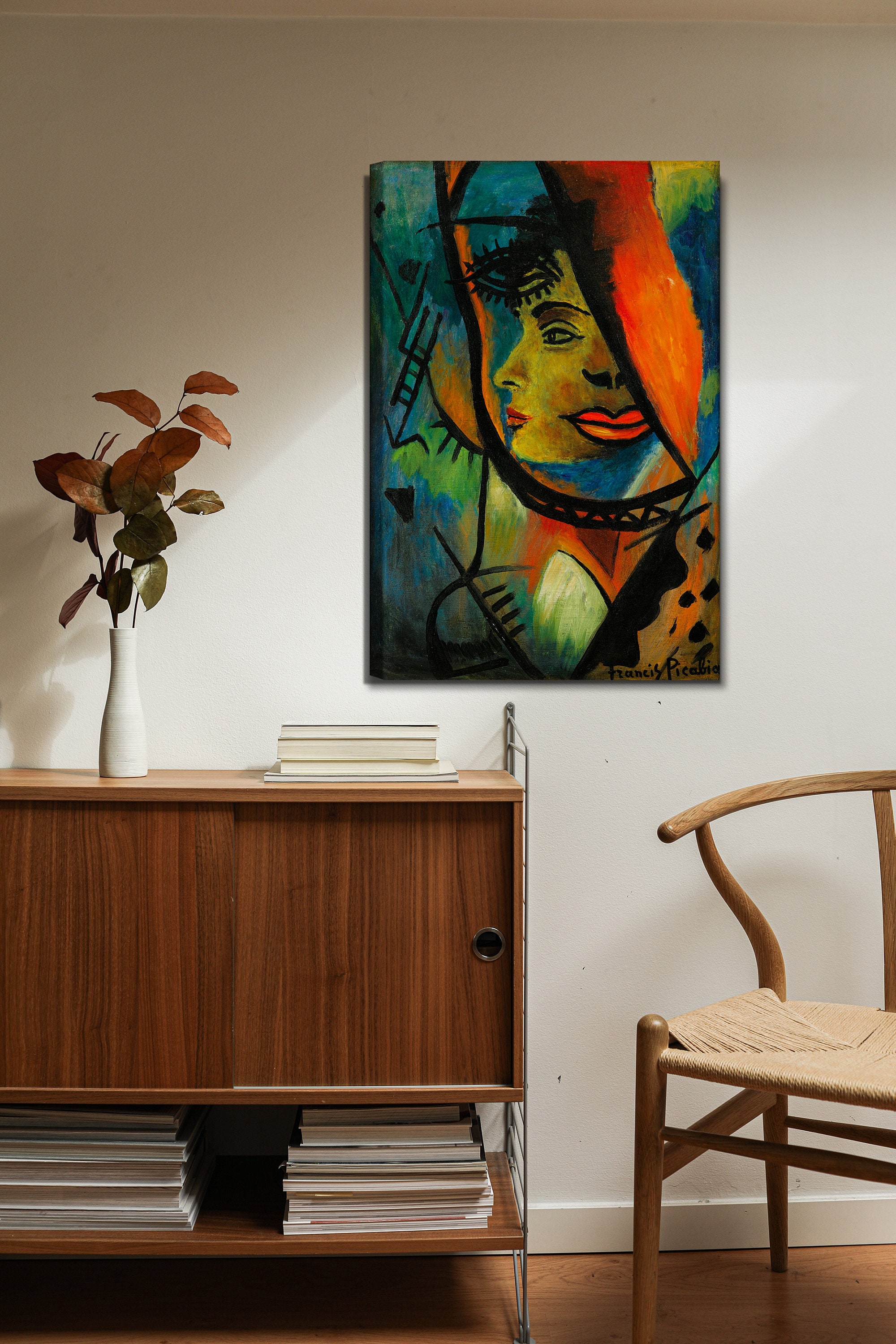 フランシス・ピカビアの肖像：ヴィンテージモダニズムの額入り