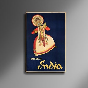 Indische Reise Poster Druck Leinwand, Filmplakat, Kathakali Indien, Bollywood Poster, Werbeplakat, Filmplakat Leinwand
