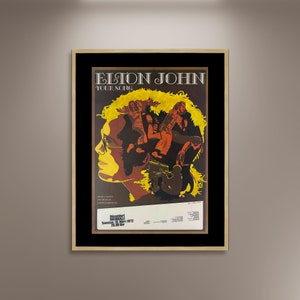 Elton John, Your Song Poster Print gerahmte Leinwand, Konzert Poster, Musical Poster, Musik Poster, Vintage Poster, Werbedruck, Geschenk