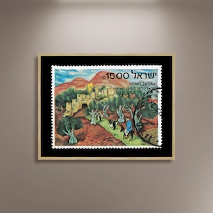 Sello postal de Israel, sello postal del Museo de Israel de Tel Aviv, pinturas de Israel para decoración de pared, impresiones de carteles de viajes antiguos