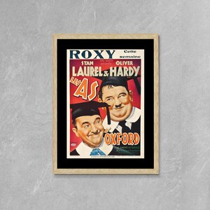 Stan Laurel und Oliver Hardy Les As d'Oxford Film gerahmte Leinwanddruck, Vintage Poster, Filmwerbeplakat, Leinwand Wandkunst