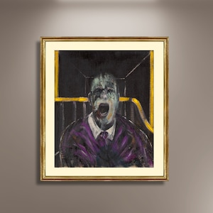 Francis Bacon Screme Kunstwerk Studieren Selbstporträt Vintage Poster gerahmt Leinwanddruck, Vintage Plakat, Werbeplakat, Kunstwerk, Wandkunst