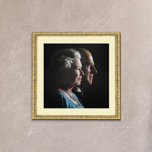 Póster fotográfico exclusivo de la reina Isabel II y el príncipe Felipe, duque de Edimburgo, 1967, Su Majestad, arte de pared en lienzo