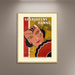 Carmen, Spanjorens Hamnd 1932 Film Poster Druck gerahmte Leinwand, Filmplakat, schwedisches Filmplakat, Werbeplakat, Wandkunst, Geschenk Leinwand