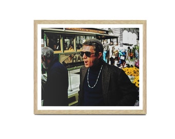 Steve McQueen &quot;Bullitt&quot; Framed Canvas Print: Paparazzi Photograph