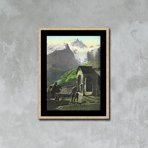 Vista delle montagne francesi, poster fotografico con stampa su tela incorniciata, poster cartolina, poster storico, poster di viaggio, poster vintage, regalo
