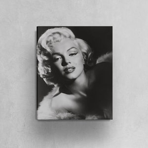 Marilyn Monroe schwarz weiß Foto (1950er Jahre) Poster Druck Leinwand, original Studio Werbung, Vintage Plakat, Werbeplakat