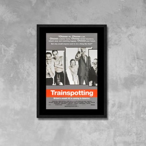 Trainspotting 1996 Film Poster gerahmte Leinwand Druck, Vintage Poster, Filmposter, Movie Poster, Werbeposter, Leinwand Wandkunst