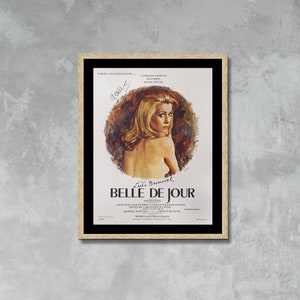 Poster del film Belle de Jour, stampa su tela incorniciata, Luis Buñuel, poster del film, poster del film, poster pubblicitario, poster vintage, arte della parete su tela