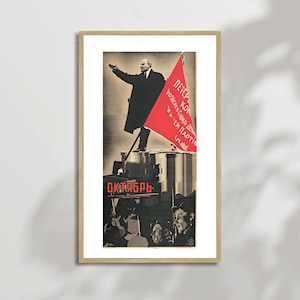 Ten Days That Shook The World Film Poster Druck Gerahmte Leinwand, Sowjetunion Poster, Russisches Plakat, Werbeplakat Wand Kunst Dekor