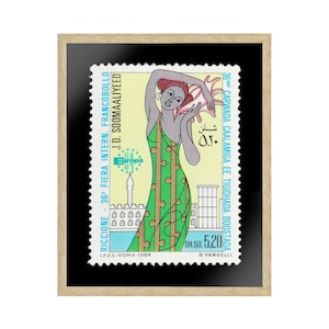 Vintage afrikanische Briefmarke Kunst Porto, Somalia Briefmarke, schwarze Frau Porträtkunst, Gedruckte Bild Wandkunst Dekoration, Reise Poster Drucke