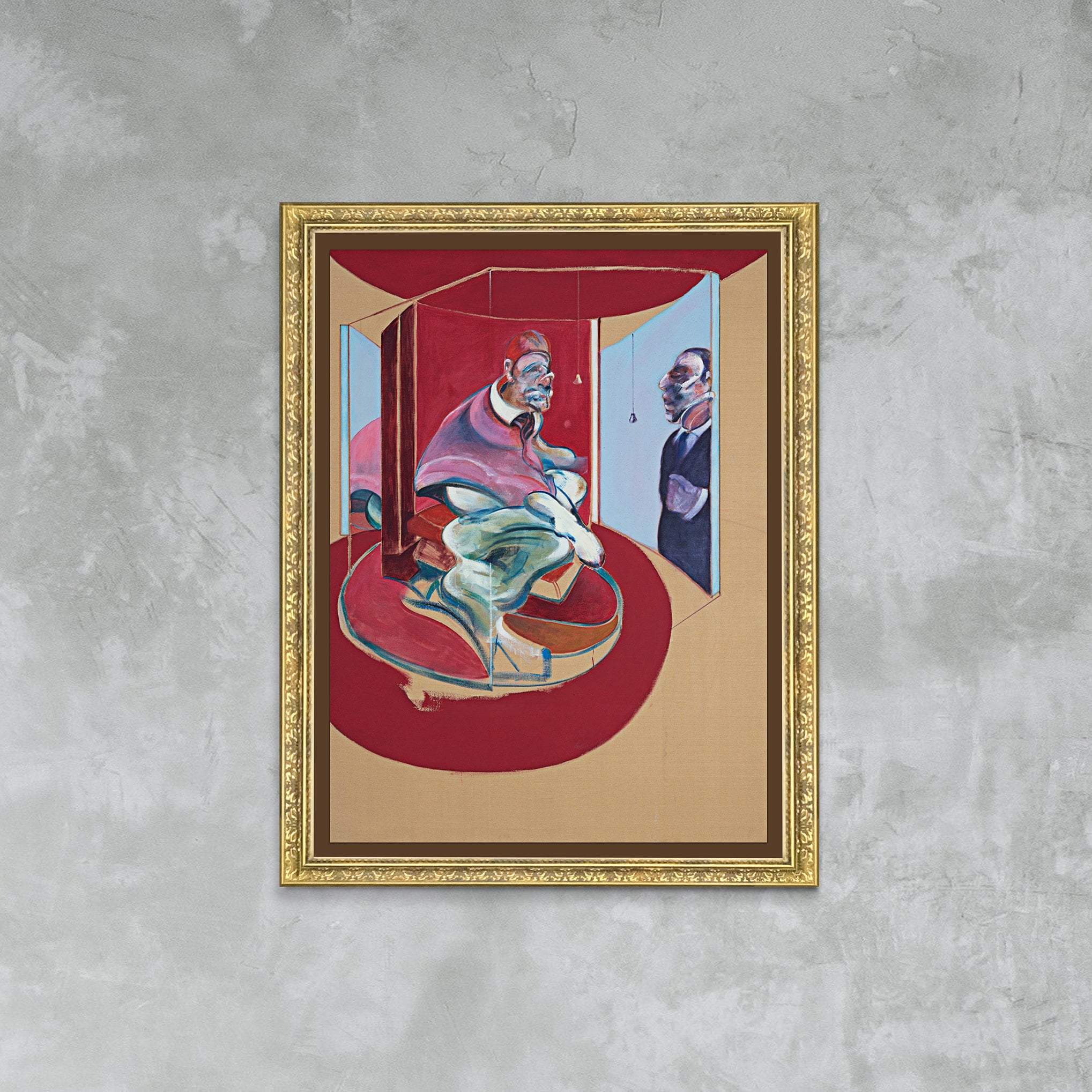 Francis Bacon 'study of Red Pope' Vintage Framed Canvas