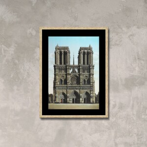 Notre Dame, Paris França Impressão fotográfica Pôster de viagem vintage Impressão em tela emoldurada, Arquitetura gótica, pôster de cartão postal, tela emoldurada para presente