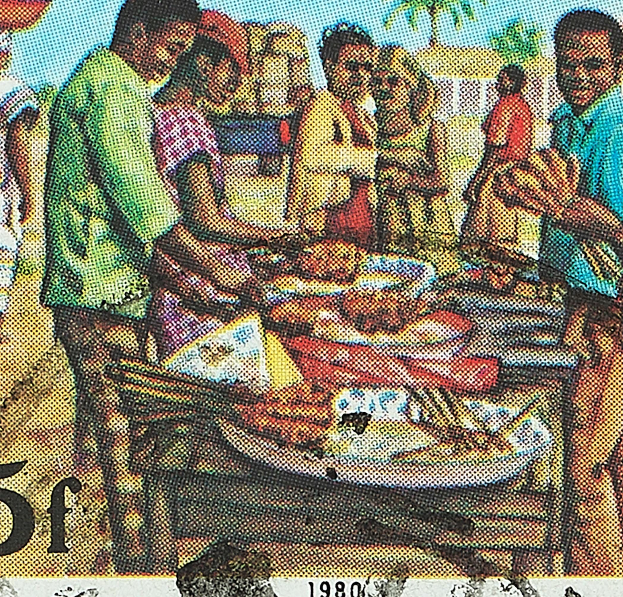 トーゴ 1980年 マーケットシーン 切手アートプリント：ヴィンテージ