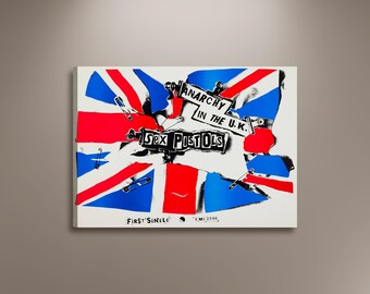 Sex Pistols 'anarchy in the UK' Poster Print: Framed Punk Canvas