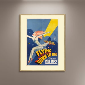 Flying Down to Rio Film Poster Druck gerahmte Leinwand, Filmposter, Musik Poster, Werbeposter, American Poster Wandkunst, Geschenk Leinwand