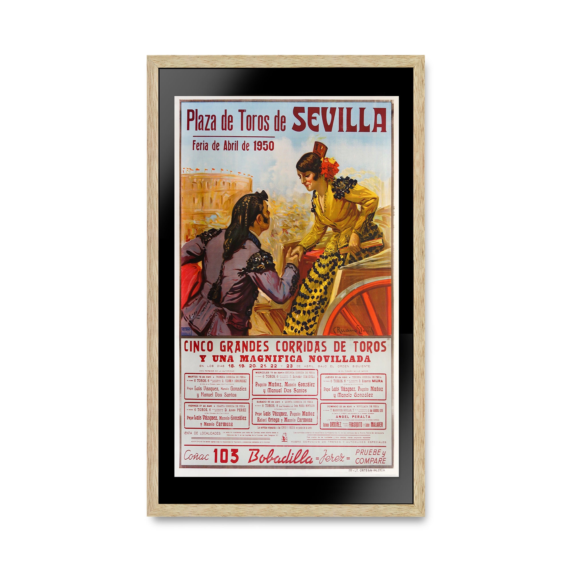 セビリア闘牛場ヴィンテージポスター：プラザ・デ・トロス・ファイン