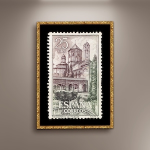 Carteles de sellos postales de España, impresiones en lienzo enmarcado, carteles de sellos de España, carteles publicitarios de viajes, sellos de regalo