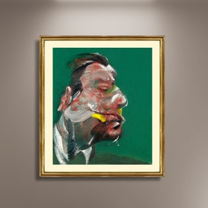 Francis Bacon Studie für Kopf von George Dyer Vintage Poster gerahmt Leinwanddruck, Vintage Plakat, Werbeplakat, Kunstwerk, Wandkunst
