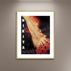 Nikita Französisches Filmplakat Druck gerahmte Leinwand, Kinoplakat, Filmplakat, Vintage Poster, Französisches Plakat, Werbedruck, Geschenkleinwand
