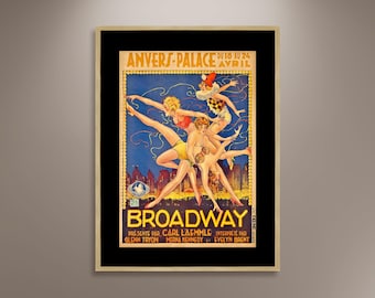1920s Art Deco Dancer Print: Vintage French Broadway Movie Poster