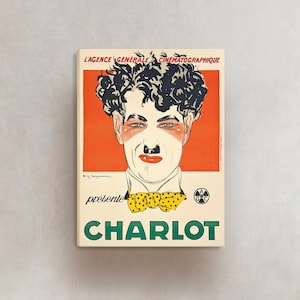 Charlie Chaplin, Charlot Poster Druck Leinwand, 1917 Vintage Filmplakat von Auguste Louis Leymarie, Filmwerbeplakat, Leinwand Wandkunst
