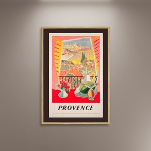 Cartel publicitario de Provenza, Francia, póster de viaje, lienzo enmarcado, póster de tren, póster francés, póster publicitario, lienzo de regalo