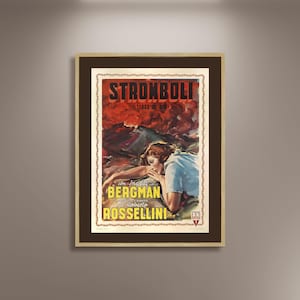 Stromboli, Roberto Rossellini 1950 Film Plakat, gerahmte Leinwand, Vintage Plakat, Filmplakat, Werbeplakat, Geschenk Leinwand Wandkunst