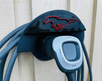 Personalized EV car charger cable wall mount.