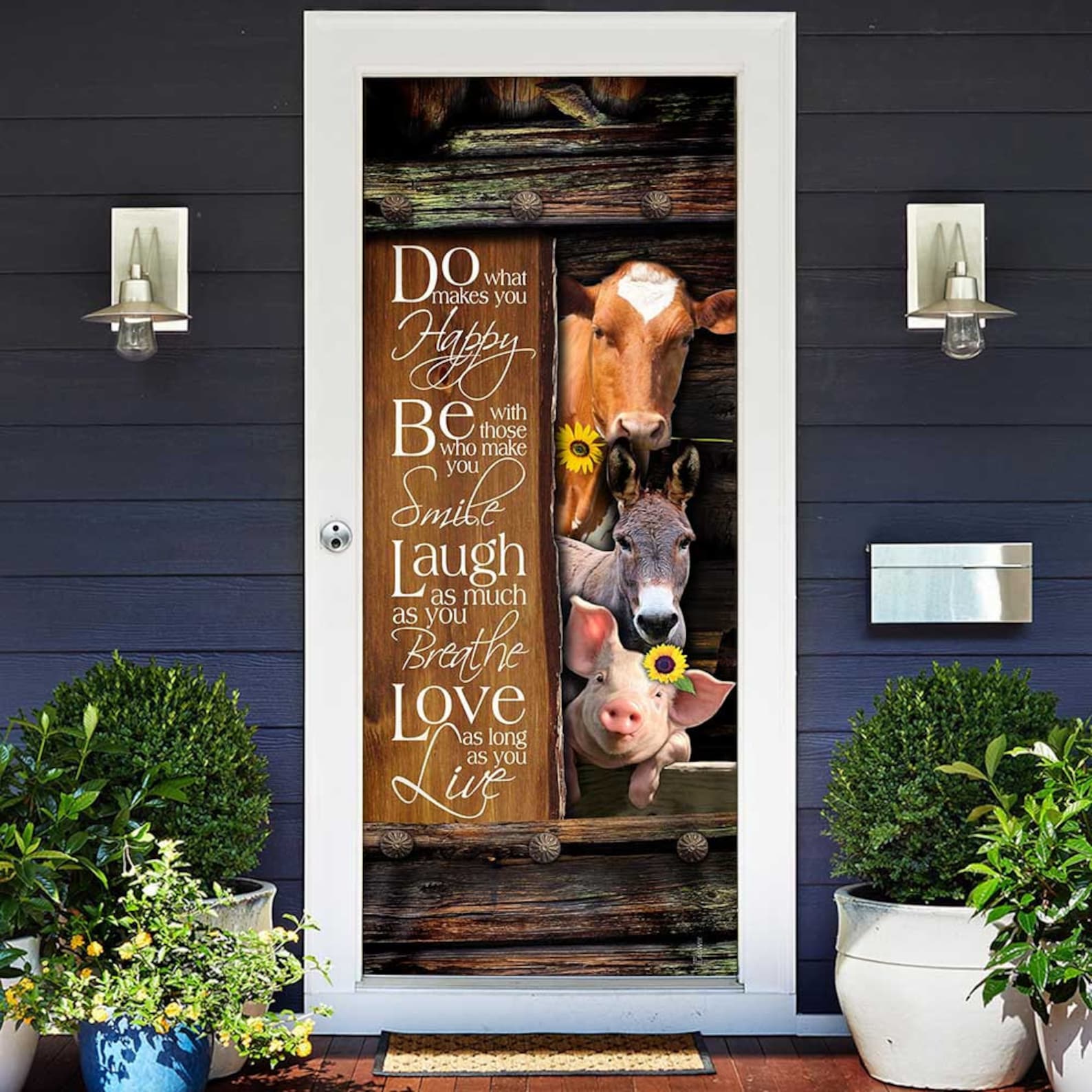 Farm Animals Door Cover_2 Holiday Door Cover Home Decoration Etsy