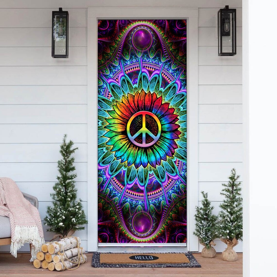 Hippie Door Cover_5 Cute Door Cover Christmas Outdoor Cover Etsy