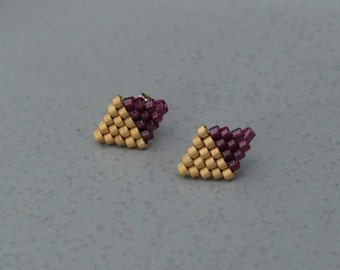 Diamond Beaded Stud Earrings w/ 14kt Gold Filled Posts