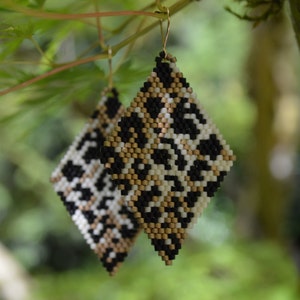 Leopard Beaded Dangle Earrings w/ 14kt Gold Filled Ear Wires image 5