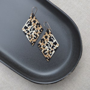 Leopard Beaded Dangle Earrings w/ 14kt Gold Filled Ear Wires image 9