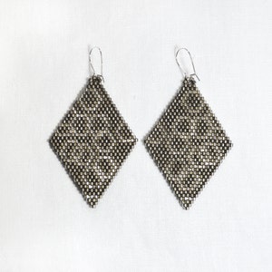 Circle Beaded Dangle Earrings with Sterling Silver Ear Wires