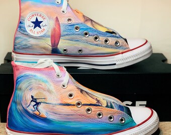 white converse painted