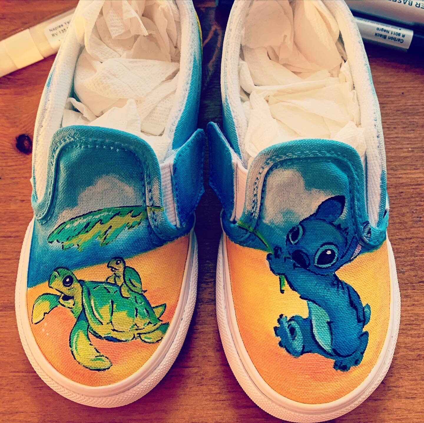 Custom Painted Vans Lilo and Stitch | Etsy